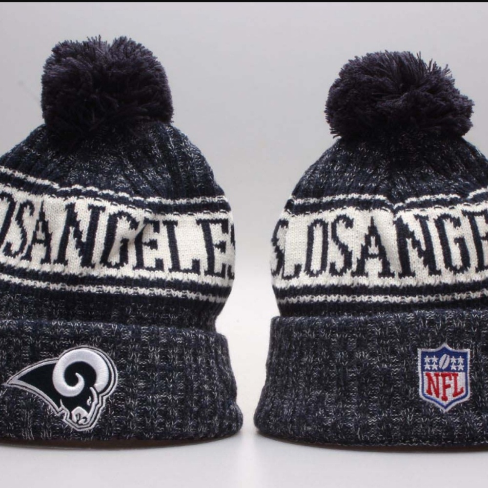 Los Angeles Rams beanie hat with warm liner.